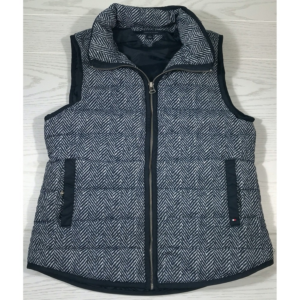 Tommy Hilfiger Down Puffer Vest Women Small Full Zip Pockets Lightweight Outdoor